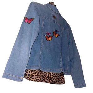 Vintage Up-Cycled Mariposa Denim Jacket